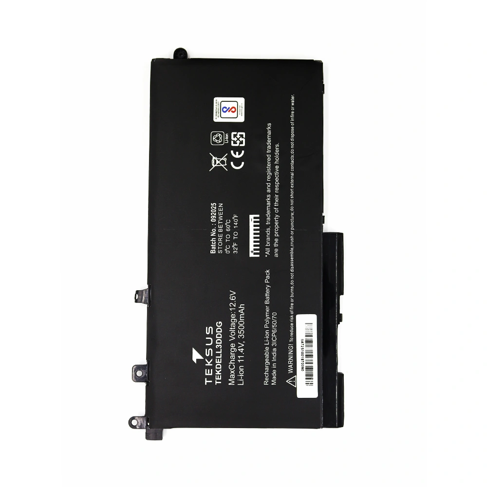 Teksus Laptop Battery Compatible For Dell Latitude 5480 | 5580 | 3DDDG view 3